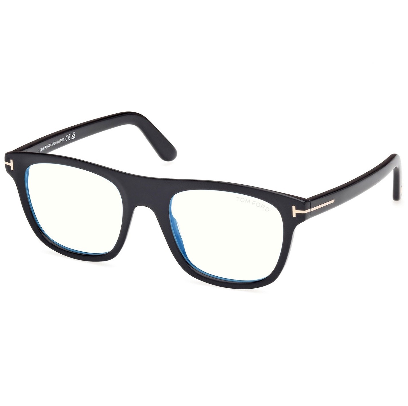 Tom Ford Women Eyeglasses Black Blue Block Square FT5939-B 001 NEW AUTHENTIC Tom Ford FT 5939-B BLUE BLOCK Shiny Black (001) Eyeglasses  main image 2
